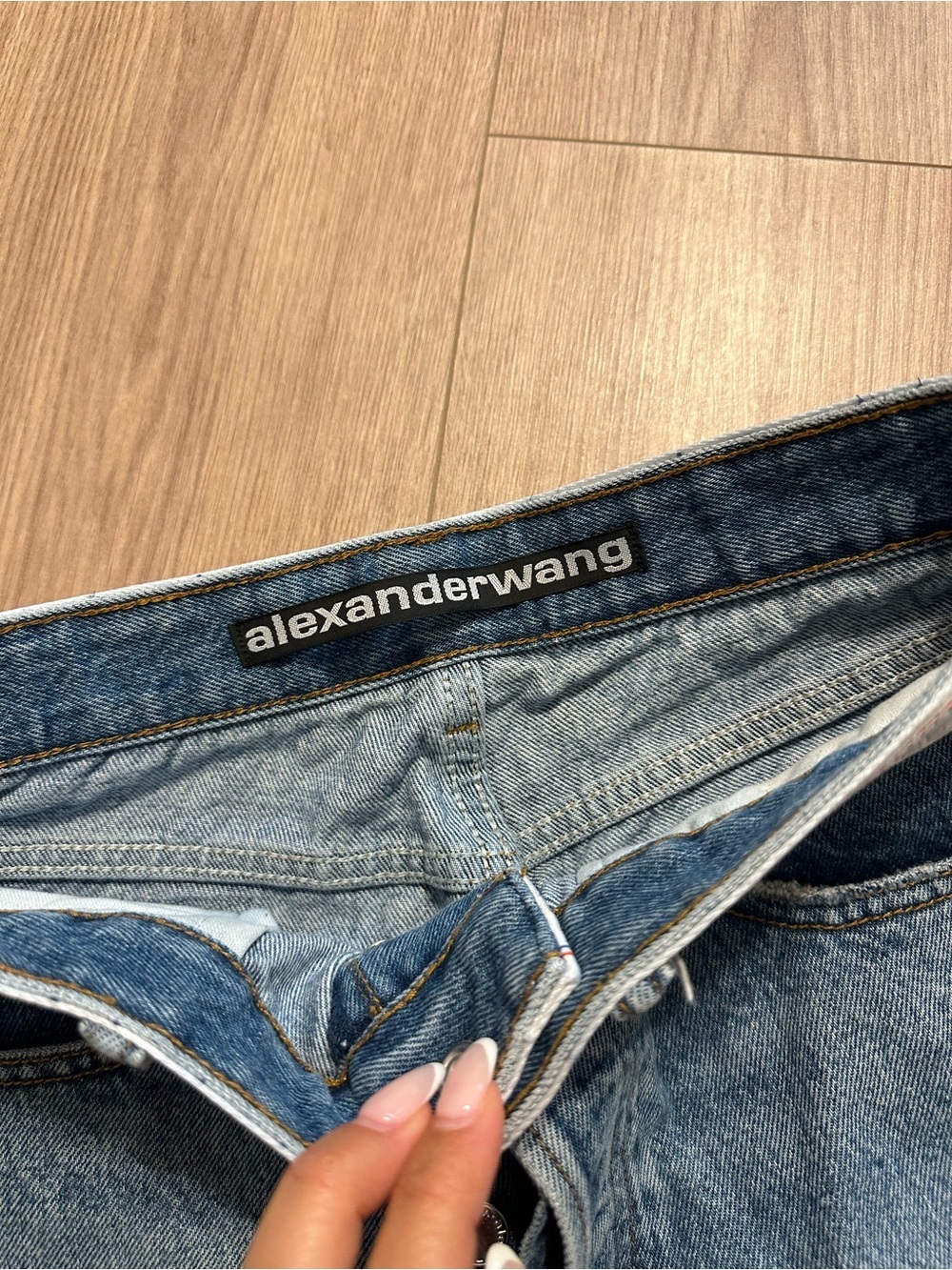 Alexander Wang logo blue jeans size 27 - Picture 3 of 9